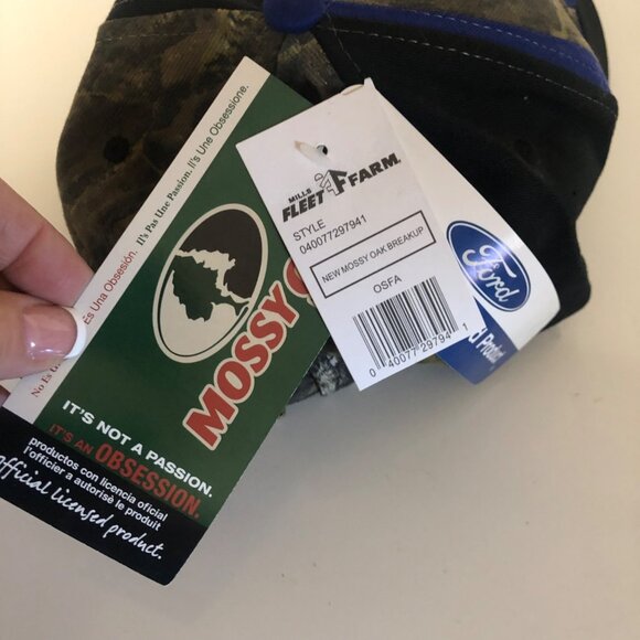 Ford Built Tough Super Duty Mossy Oak Camo Baseball Cap Adjustable Strap Hat NEW - Picture 4 of 9